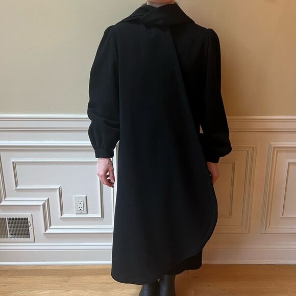 Vintage 1950’s Anglo Fabrics Black Wool Swing Coat - Picture 15 of 16